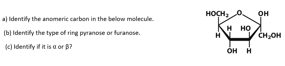 Solved HOCH2O ?? a) Identify the anomer (b) Identify the | Chegg.com