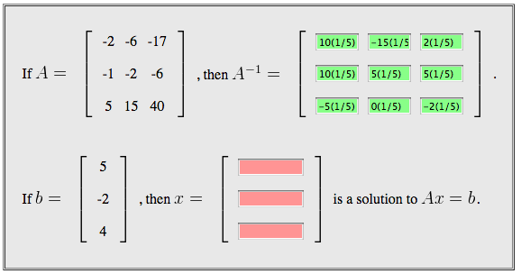 Solved If A = [ ], then A^-1 =[ ]. If b = [ ] , then x = [ | Chegg.com