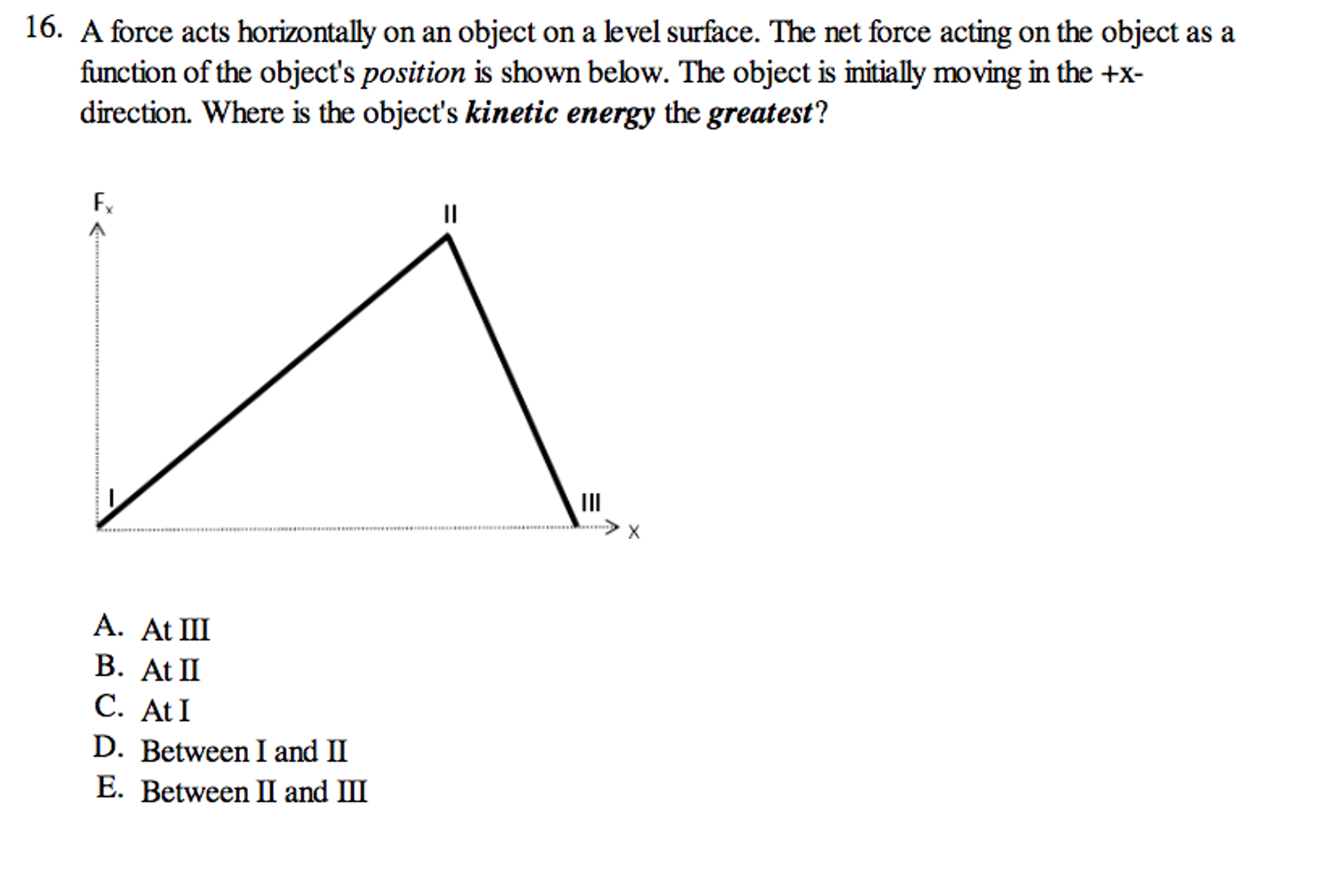 Solved A force acts horizontally on an object on a level | Chegg.com