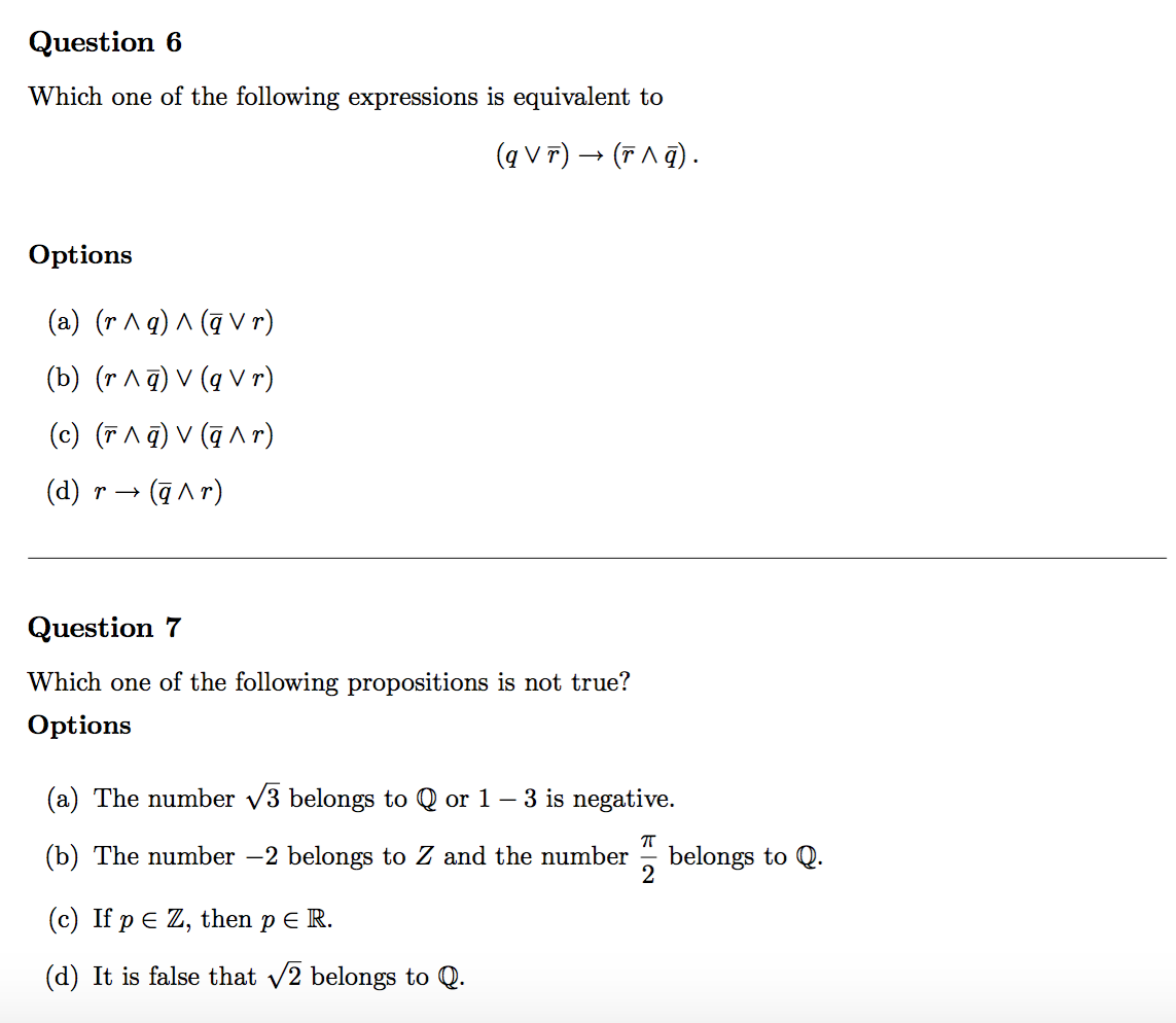 Solved Which one of the following expressions is equivalent | Chegg.com