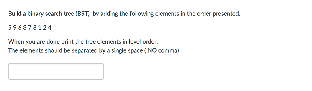 Solved List the elements of the tree when you travers it in | Chegg.com