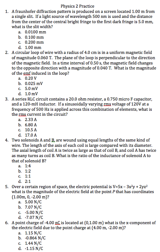 Solved A fraunhofer diffraction pattern is produced on a | Chegg.com