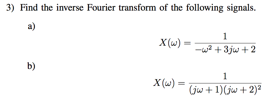 Solved Find the inverse Fourier transform of the following | Chegg.com