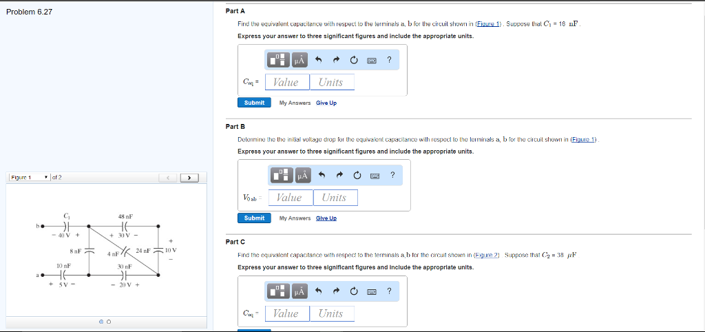 Solved Find the equivalent capacitance with respect to the | Chegg.com