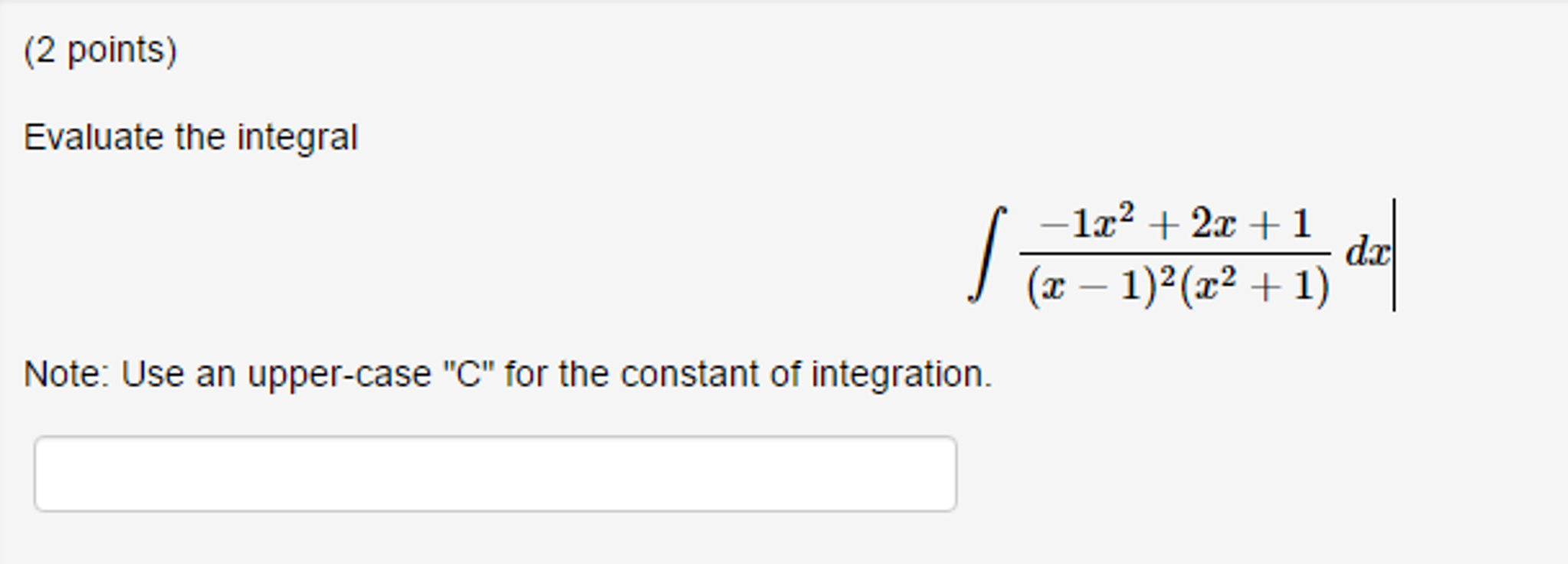why is the integral of 1 x 2 negative