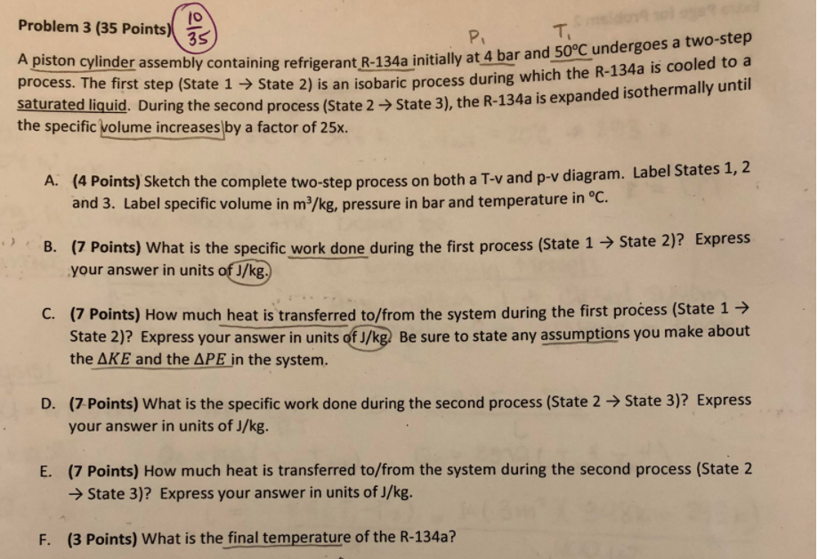 Solved Thermodynamics Please only answer parts D, E, and | Chegg.com