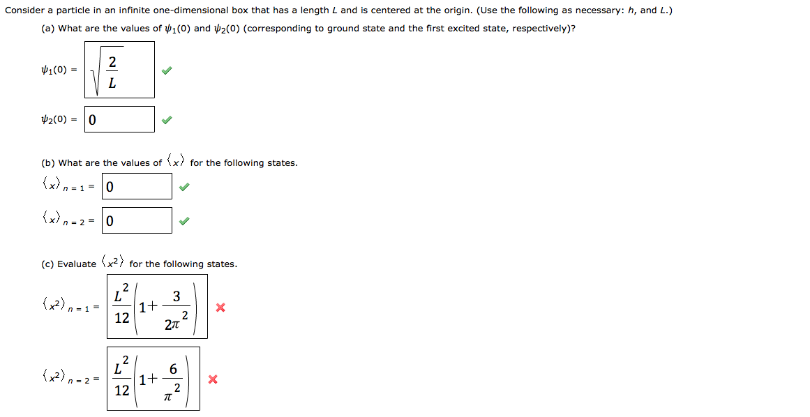 Solved Consider a particle in an infinite onedimensional