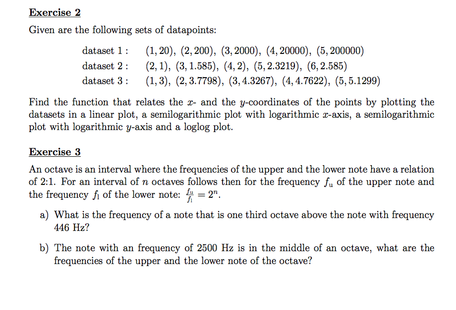 Solved Exercise 2 Given are the following sets of | Chegg.com