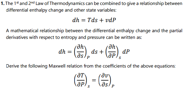 Solved The 1^st and 2^nd Law of Thermodynamics can be | Chegg.com