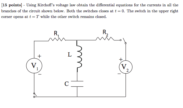 Solved [15 points] - Using Kirchoff's voltage law obtain the | Chegg.com