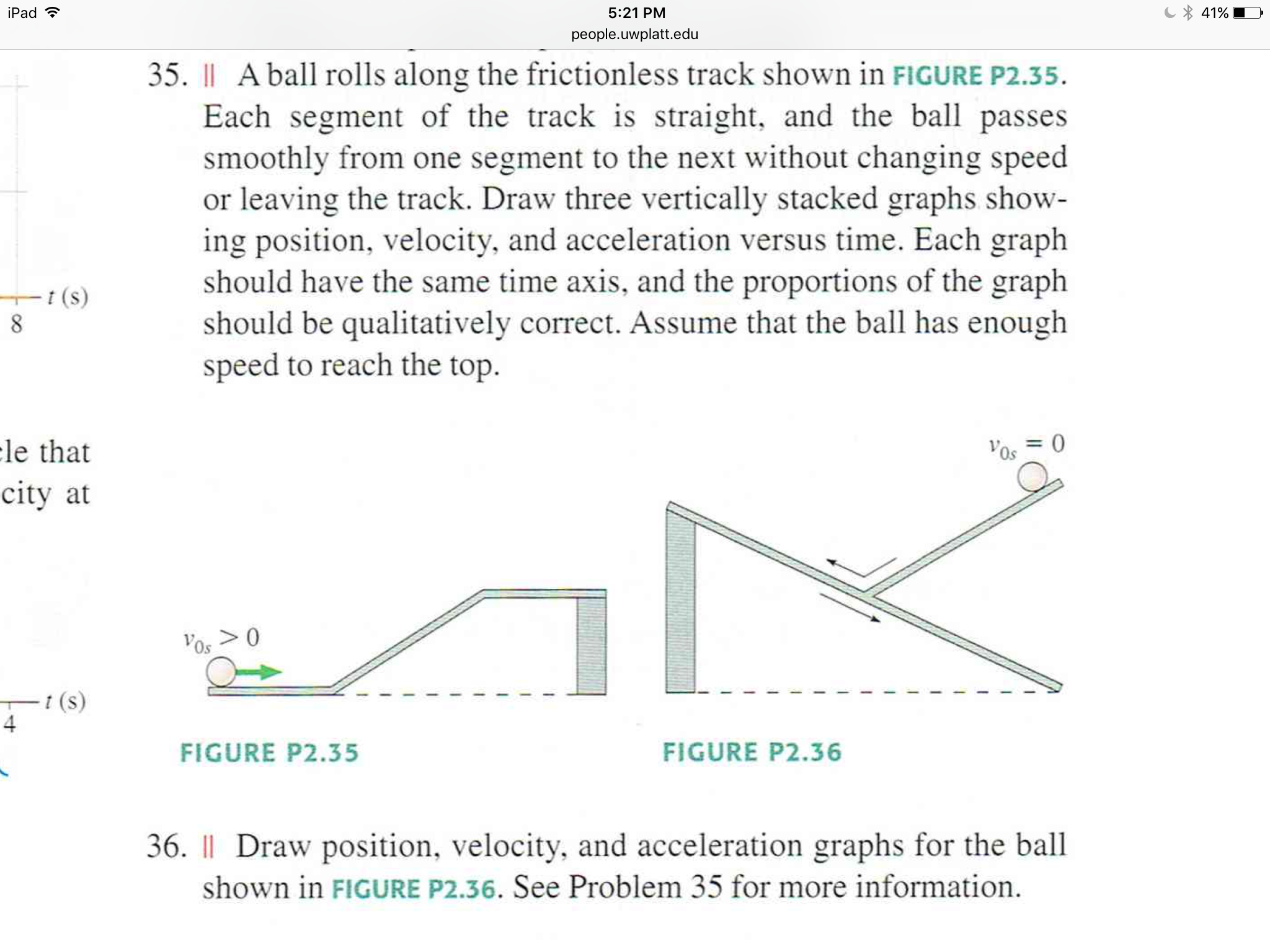 Solved A ball rolls along the frictionless track shown in