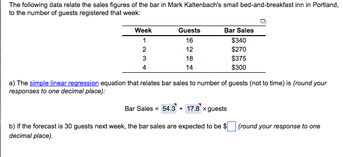 Solved The following data relate the sales figures of the | Chegg.com