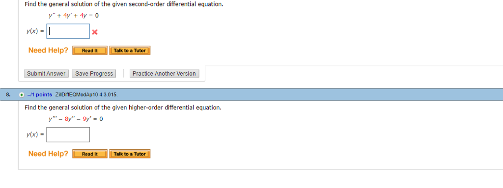 Solved Can you please help me to solve these differential | Chegg.com