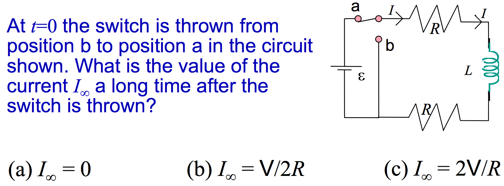 Solved At T=0 The Switch Is Thrown From Position B To | Chegg.com