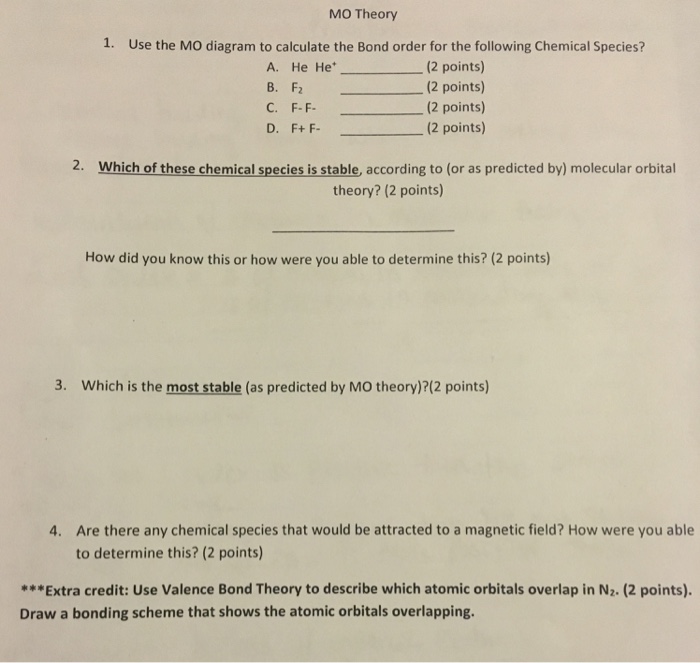 Solved Use the MO diagram to calculate the Bond order for | Chegg.com