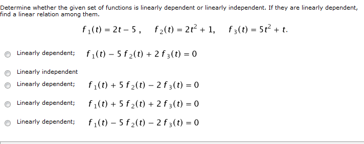 Solved Determine Whether The Given Set Of Functions Is | Chegg.com