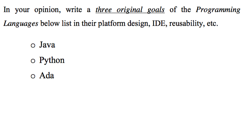 Solved In your opinion, write a three original goals of the | Chegg.com