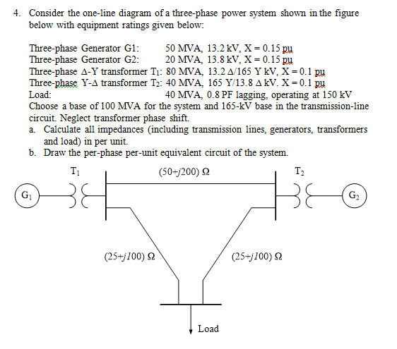 Solved Consider the one-line diagram of a three-phase power | Chegg.com