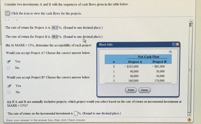 Solved Consider Two Investments A And B With The Sequences | Chegg.com