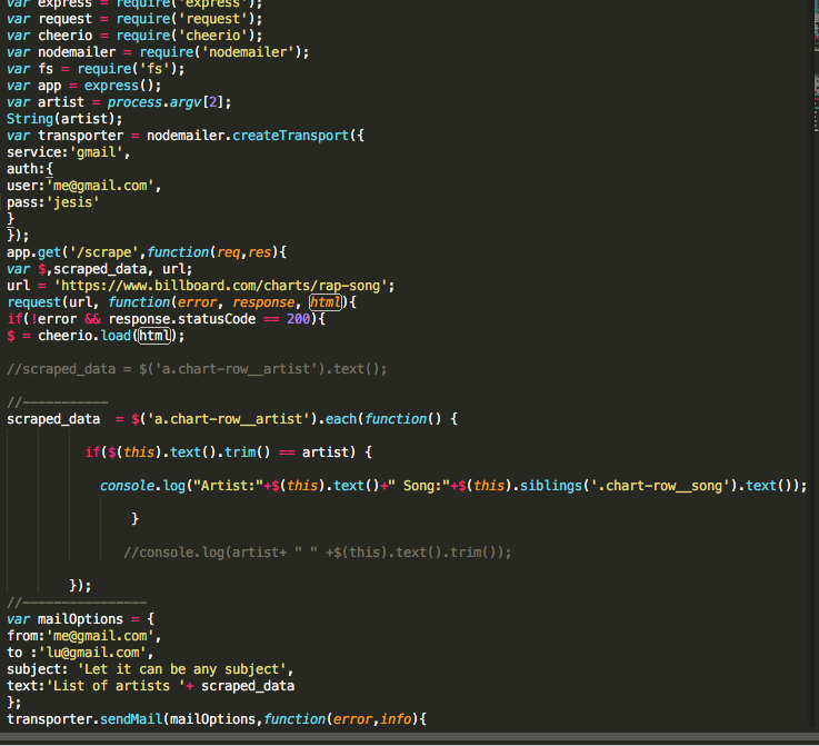 I created a node file that will scrape the provided | Chegg.com