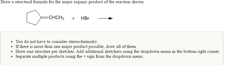 Solved Draw a structural formula for the maior organic | Chegg.com