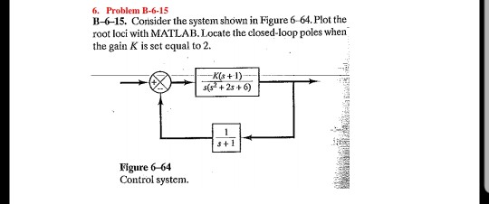 Solved 6. Problem B-6-15 B-6-15. Cornsider The System Shown | Chegg.com