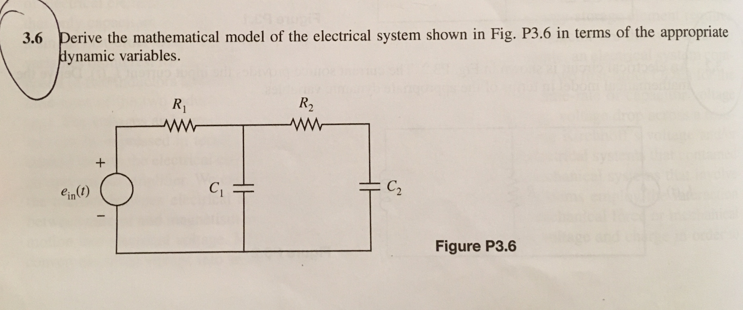 Solved Derive The Mathematical Model Of The Electrical | Chegg.com