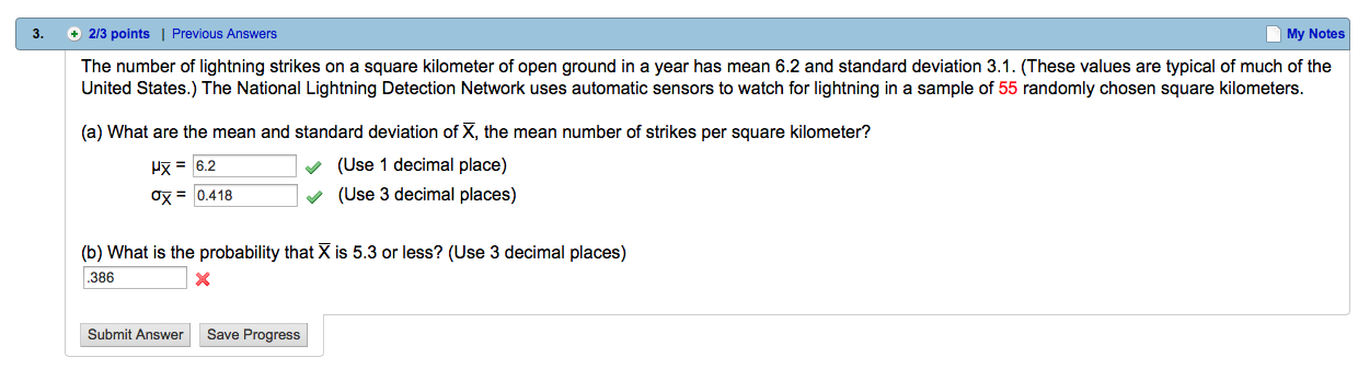 Solved 3. 2/3 points I Previous Answers My Notes The number | Chegg.com