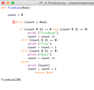 Solved P1_2_Fizzbuzz.py - /Users/masonsay def fizzbuzz(Num | Chegg.com