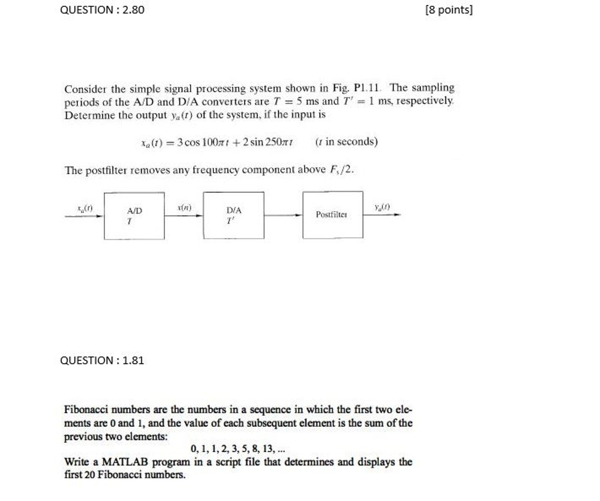 Solved Consider The Simple Signal Processing System Shown In | Chegg.com