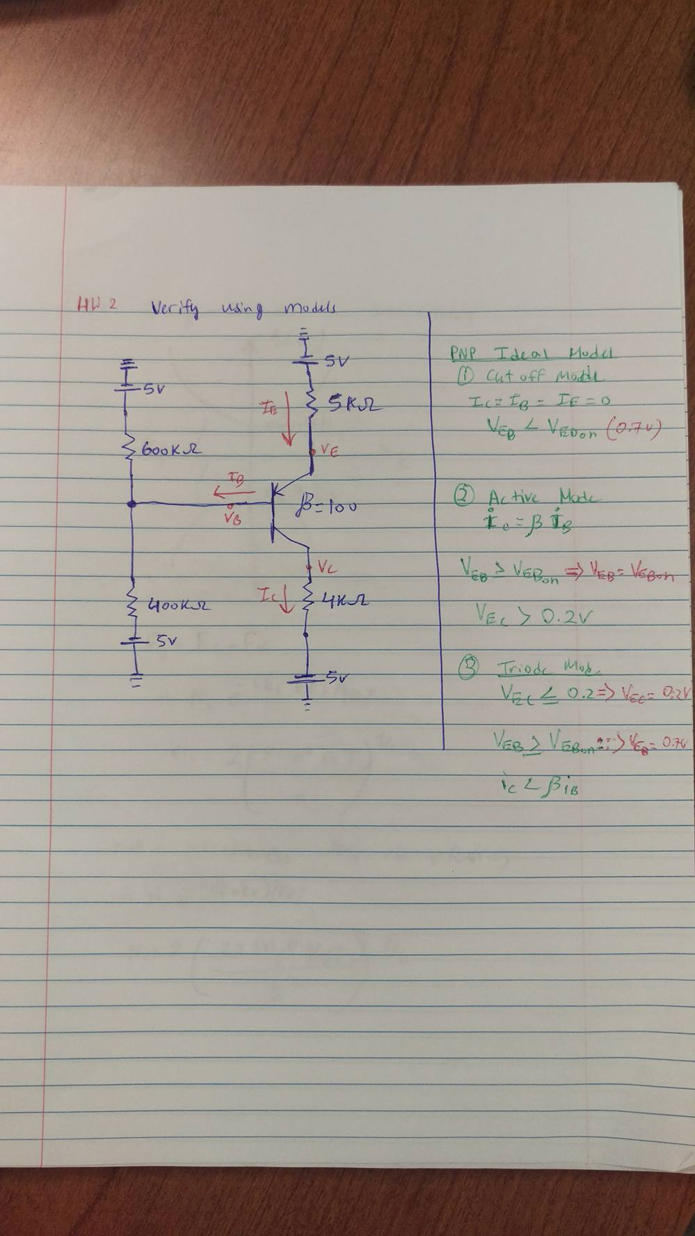 Solved Cut off model I_C = I_B = I_E = 0 B_EB