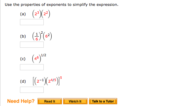 Solved Use the properties of exponents to simplify the | Chegg.com