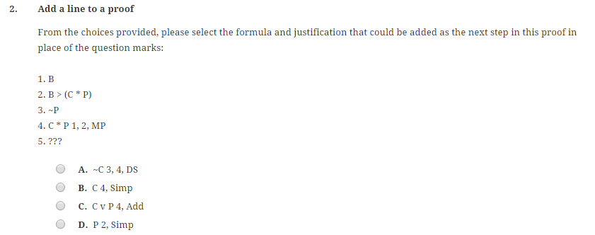 Solved From the choices provided, please select the formula | Chegg.com