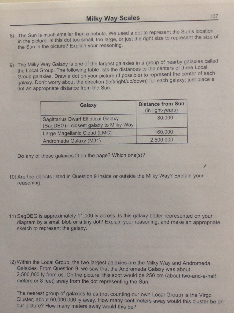 Solved 137 Milky Way Scales 8 The Sun Is Much Smaller Than Chegg
