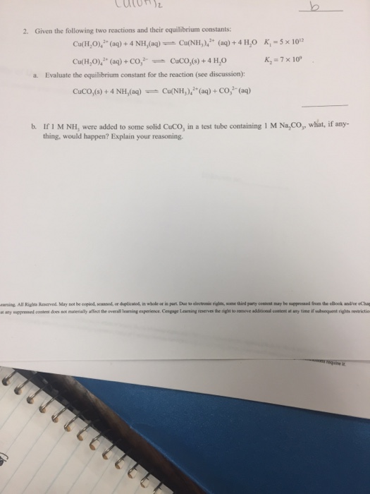 Solved Given the following two reactions and their | Chegg.com