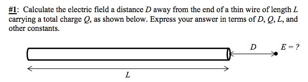 Solved Calculate the electric field a distance D away from | Chegg.com