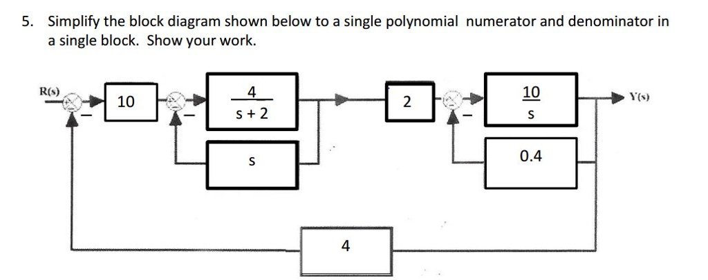 Solved Simplify the block diagram shown below to a single | Chegg.com