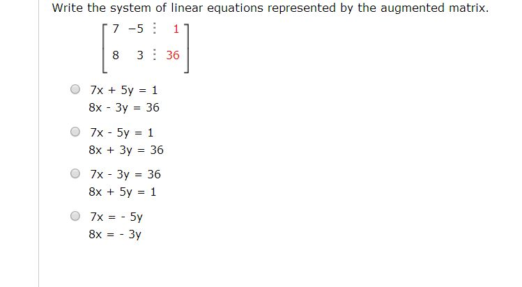 Solved Write the system of linear equations represented by | Chegg.com