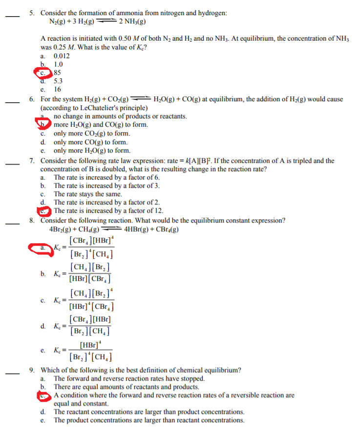 Solved 5. Consider the formation of ammonia from nitrogen | Chegg.com
