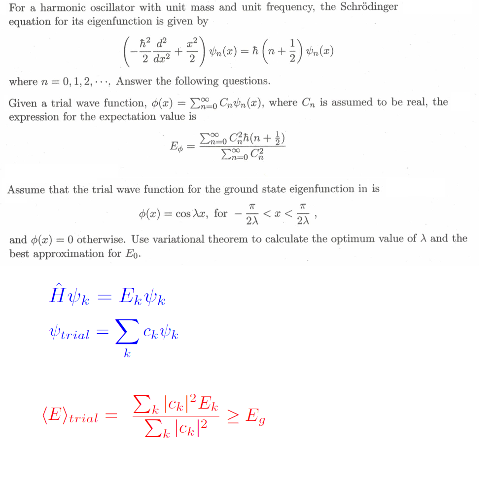 Solved For a harmonic oscillator with unit mass and unit
