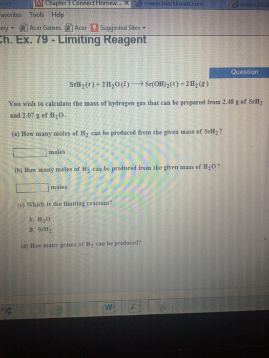 Solved You Wish To Calculate The Mass Of Hydrogen Gas That | Chegg.com