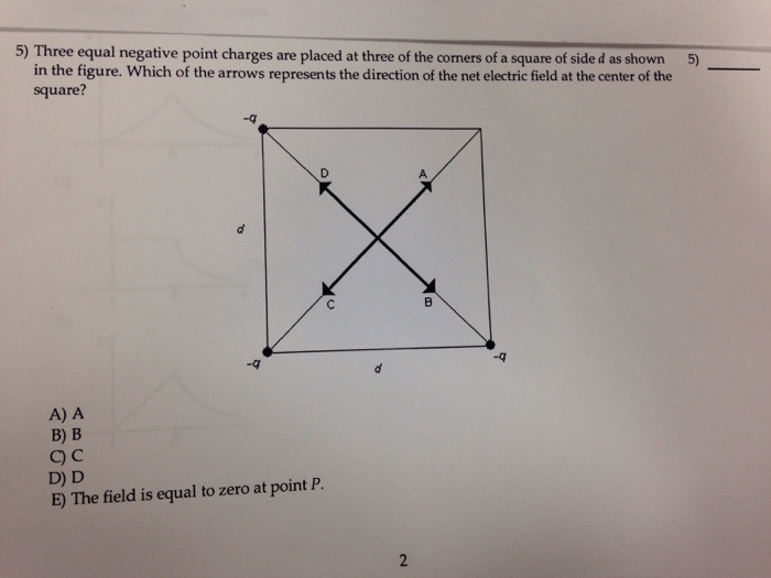 Solved Three Equal Negative Point Charges Are Placed At Chegg Com