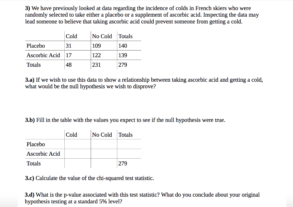 Solved need help with two way table, null hypothesis, | Chegg.com