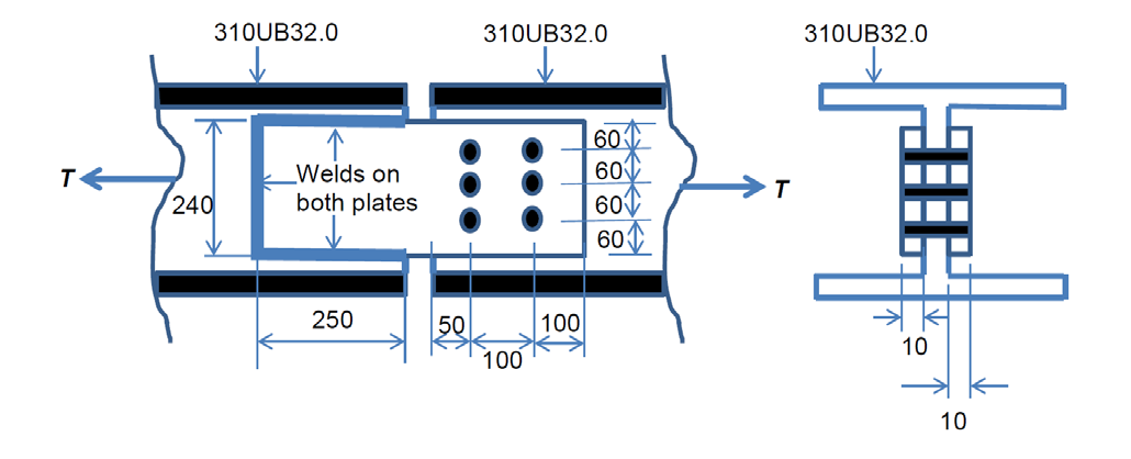 Check the structural capacity under pure tension | Chegg.com