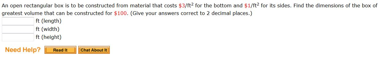 Solved An open rectangular box is to be constructed from | Chegg.com