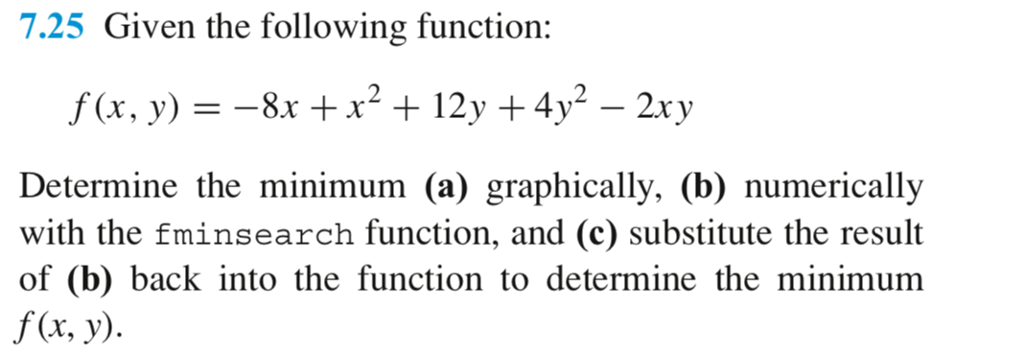 Solved 7.25 Given the following function: Determine the | Chegg.com