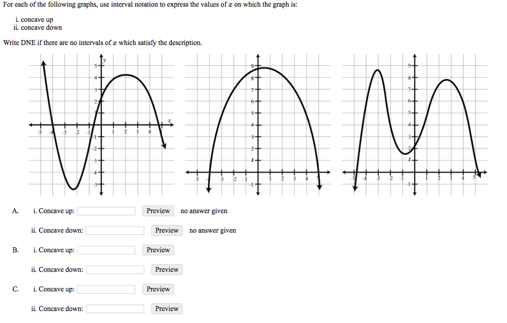 Solved For each of the following graphs, use interval