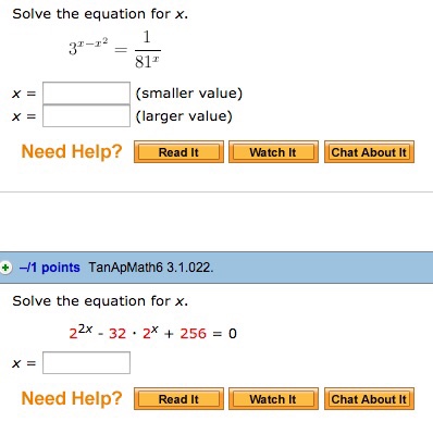 3 x 81 )( x 2 1 )= 0