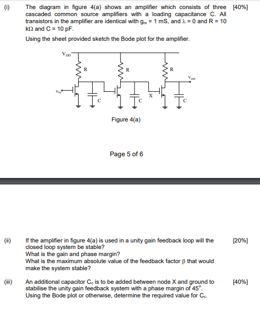 The diagram in figure 4(a) shows an amplifier which | Chegg.com