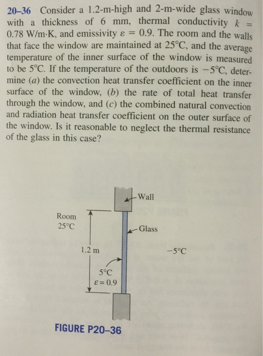 Solved Consider a 1.2mhigh and 2mwide glass Window with